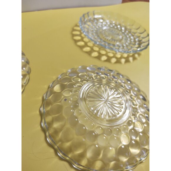 Anchor Hocking, Blue Bubble Glass, 6.5 inch Salad Plate, Blue Hobnail Style - Picture 7 of 9